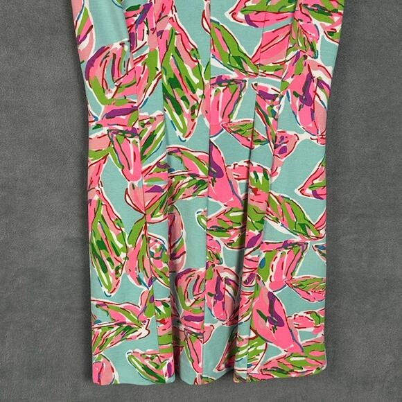 Lilly Pulitzer Dress Womens Small Pink Briella V Neck Tropical Preppy Beach - Picture 4 of 14
